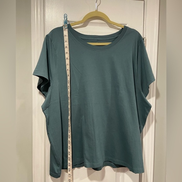 NWOT J. Crew Size 3X Essentials Teal Cotton Tee Shirt Short Sleeve Soft Comfy - Picture 6 of 10